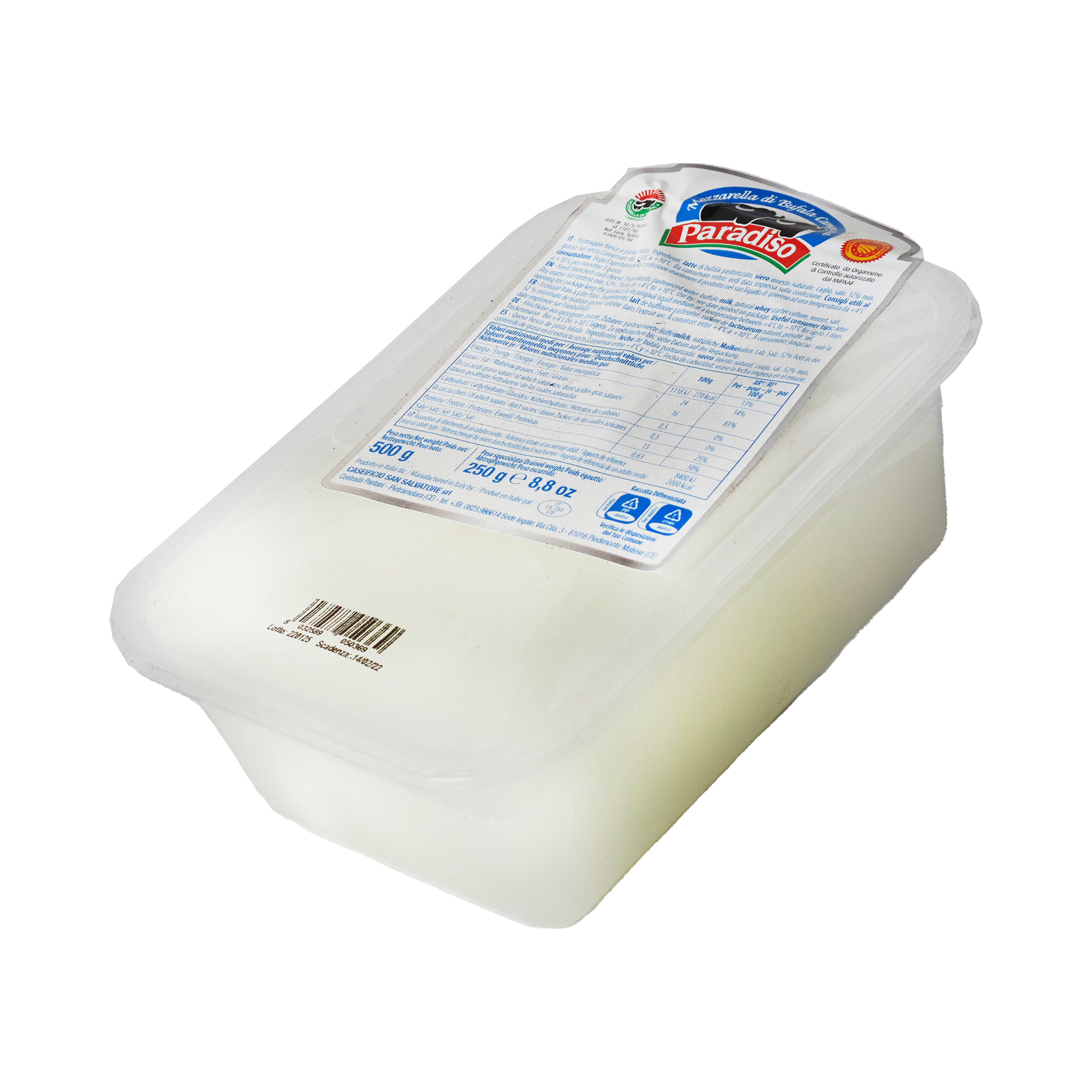 Buffelmozzarella flätad DOP 250 g Buffelmozzarella flätad DOP 250 g