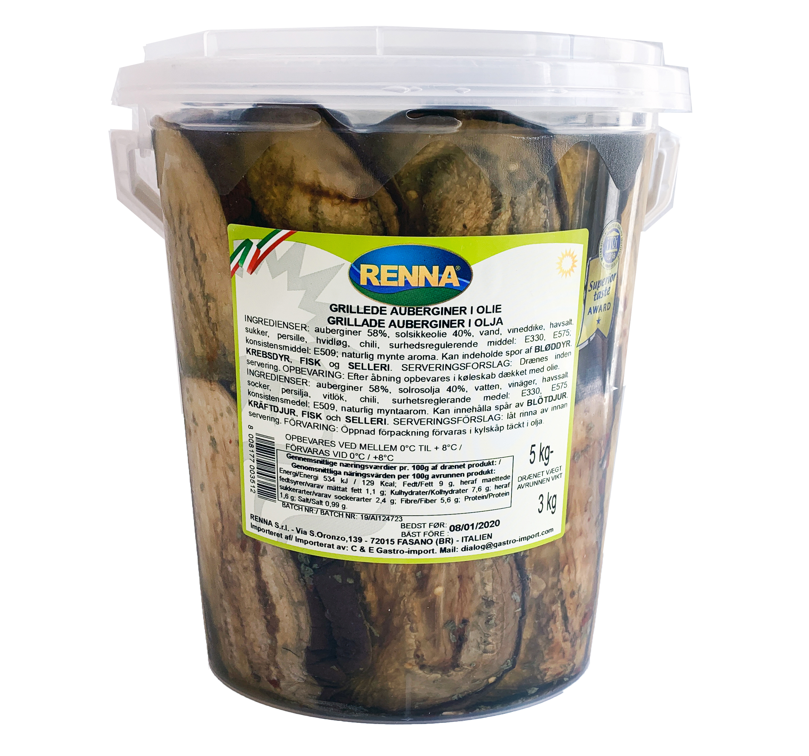 Aubergine, grillad 5 kg