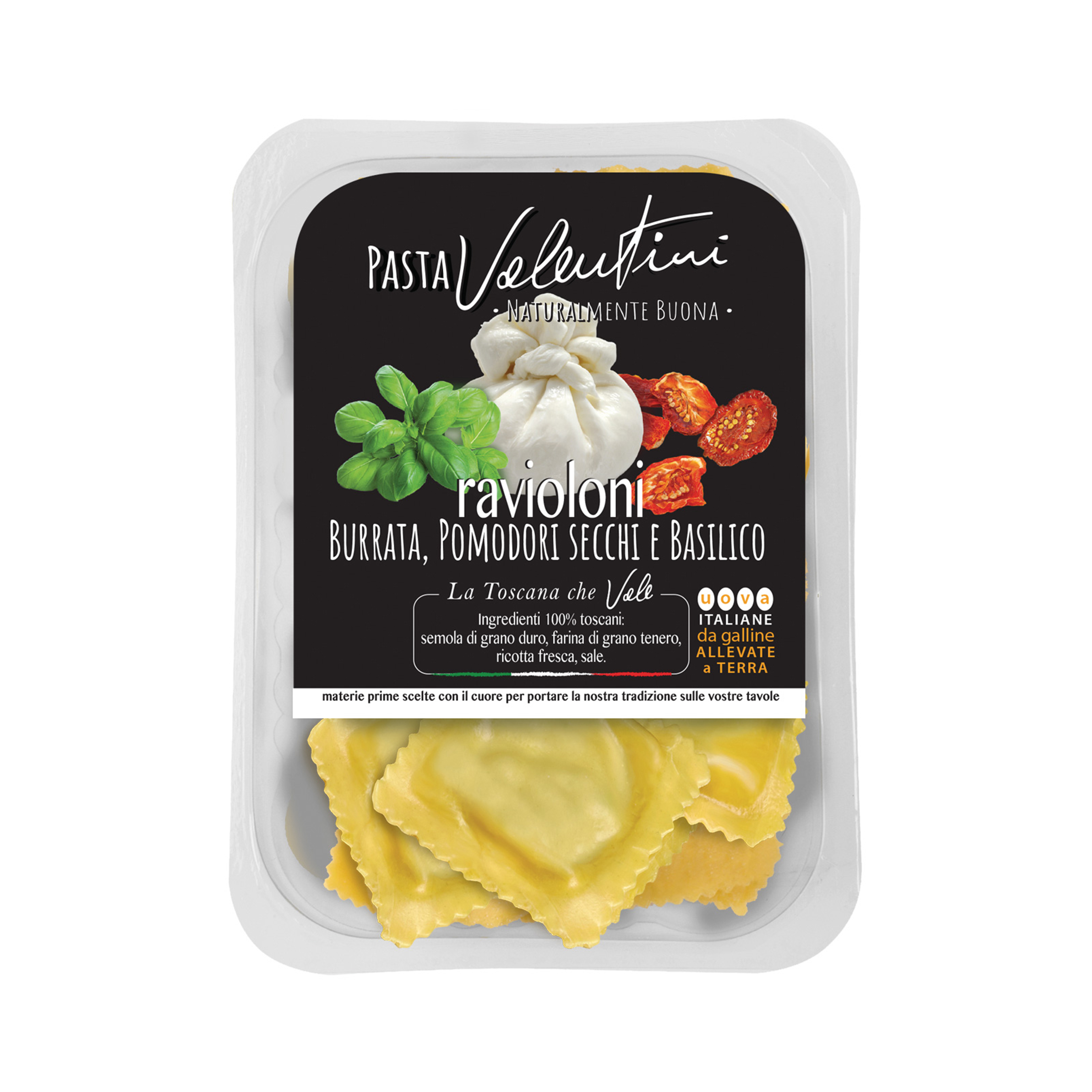 Valentini Ravioli burrata/tomat/basilika