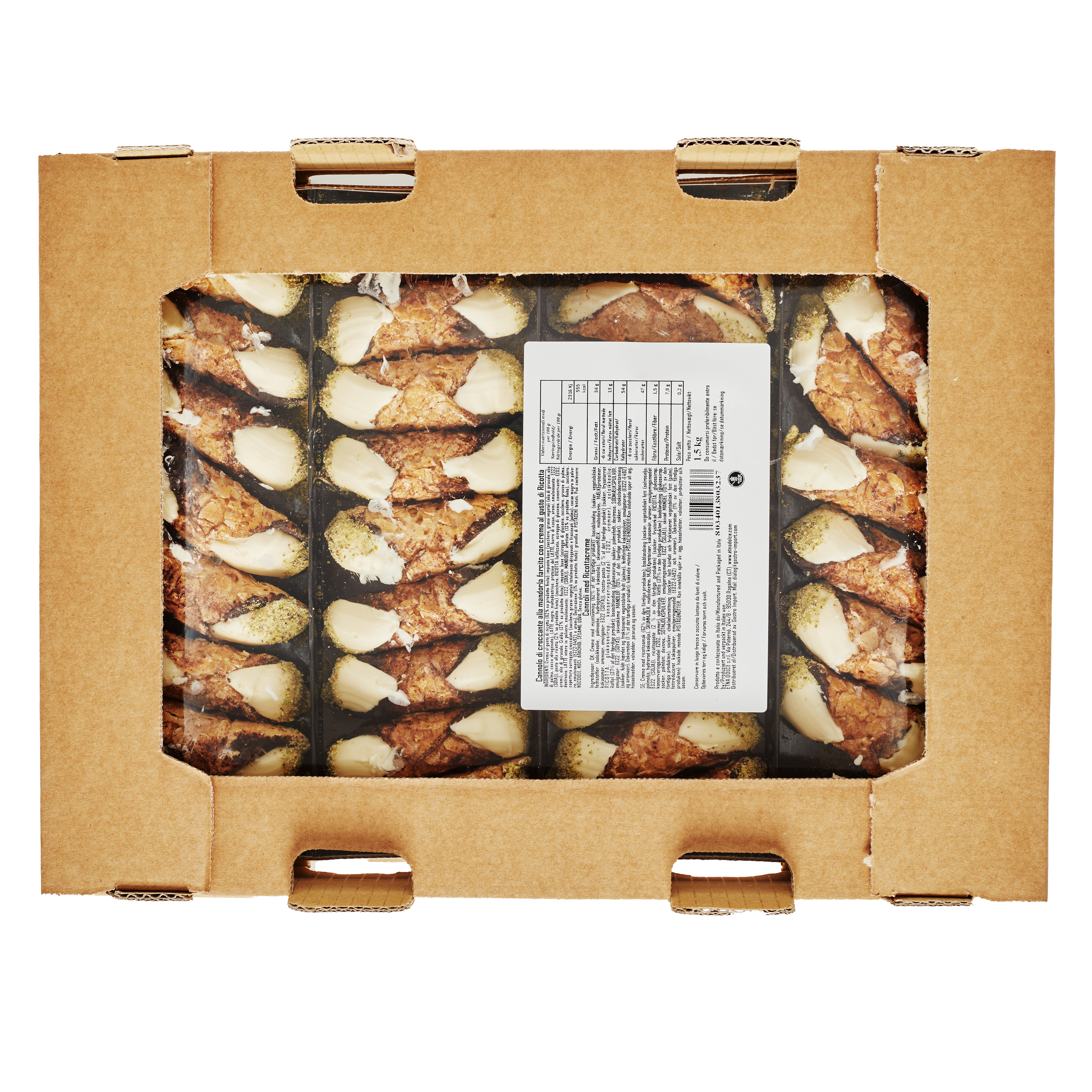 Cannoli med ricottacreme 1,5 kg 