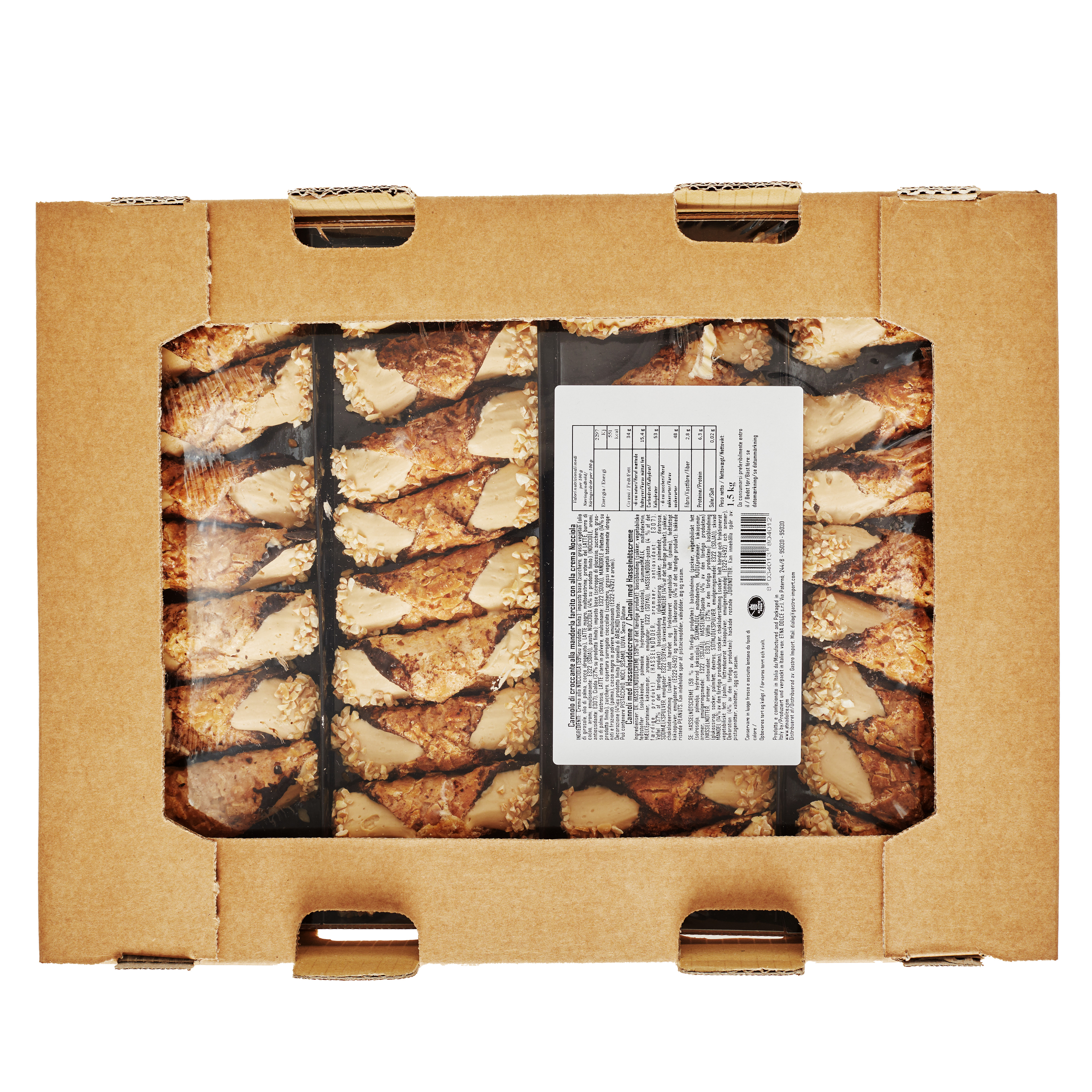 Cannoli med hasselnötscreme 1,5 kg 