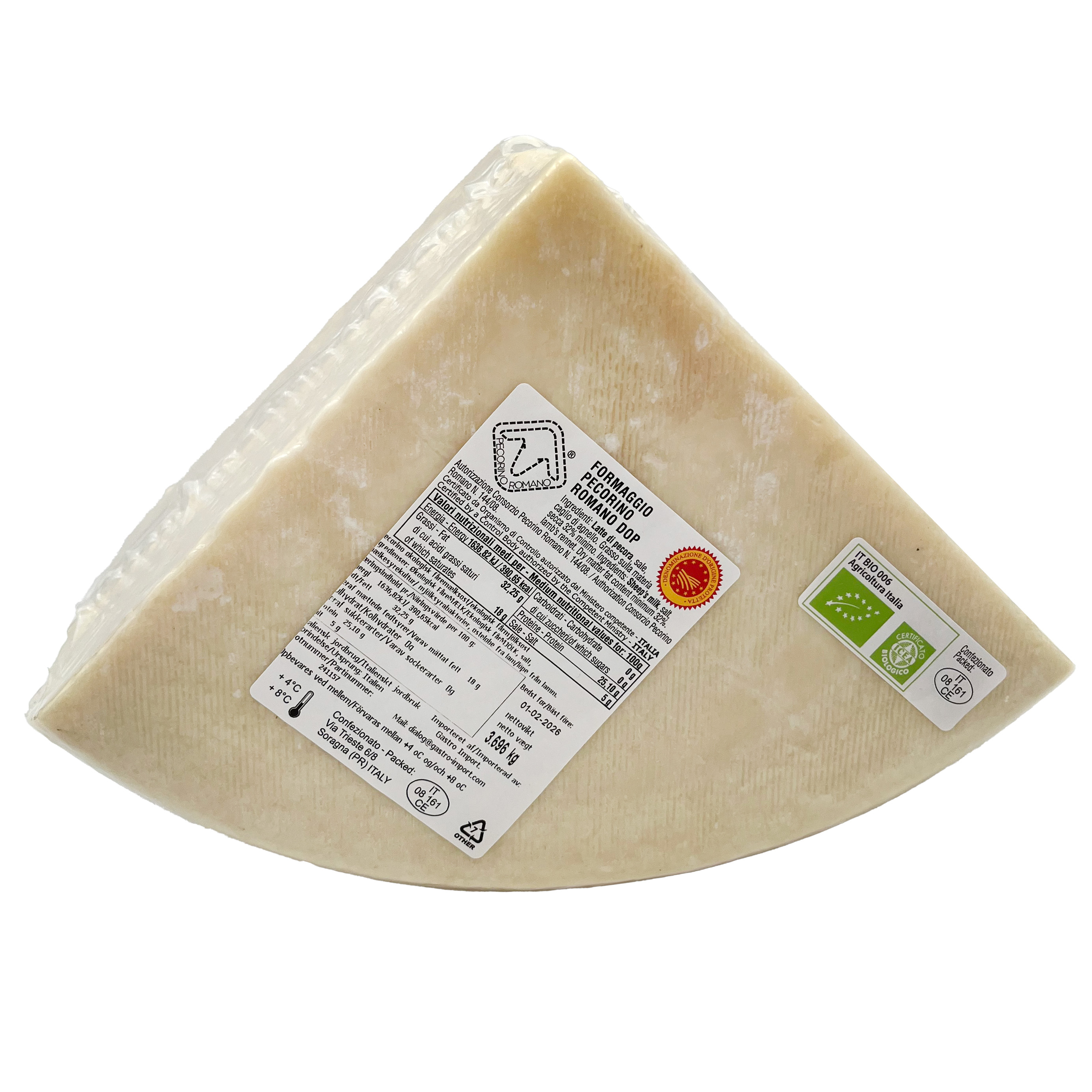 Pecorino Romano DOP EKO 3,5 kg Pecorino Romano DOP EKO 3,5 kg