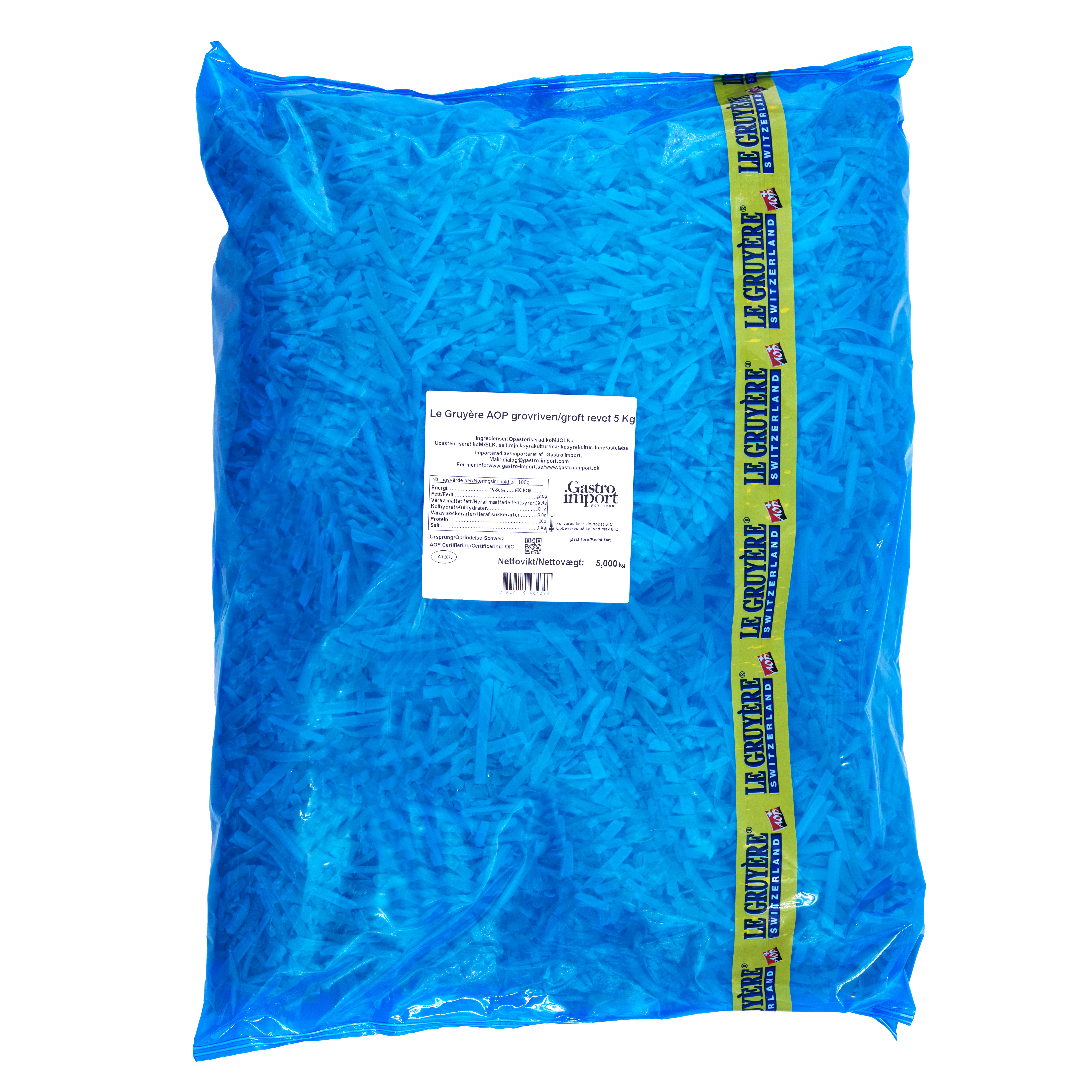 Choix Gruyère AOP 6 mån. grovriven 5 kg Choix Gruyère AOP 6 mån. grovriven 5 kg