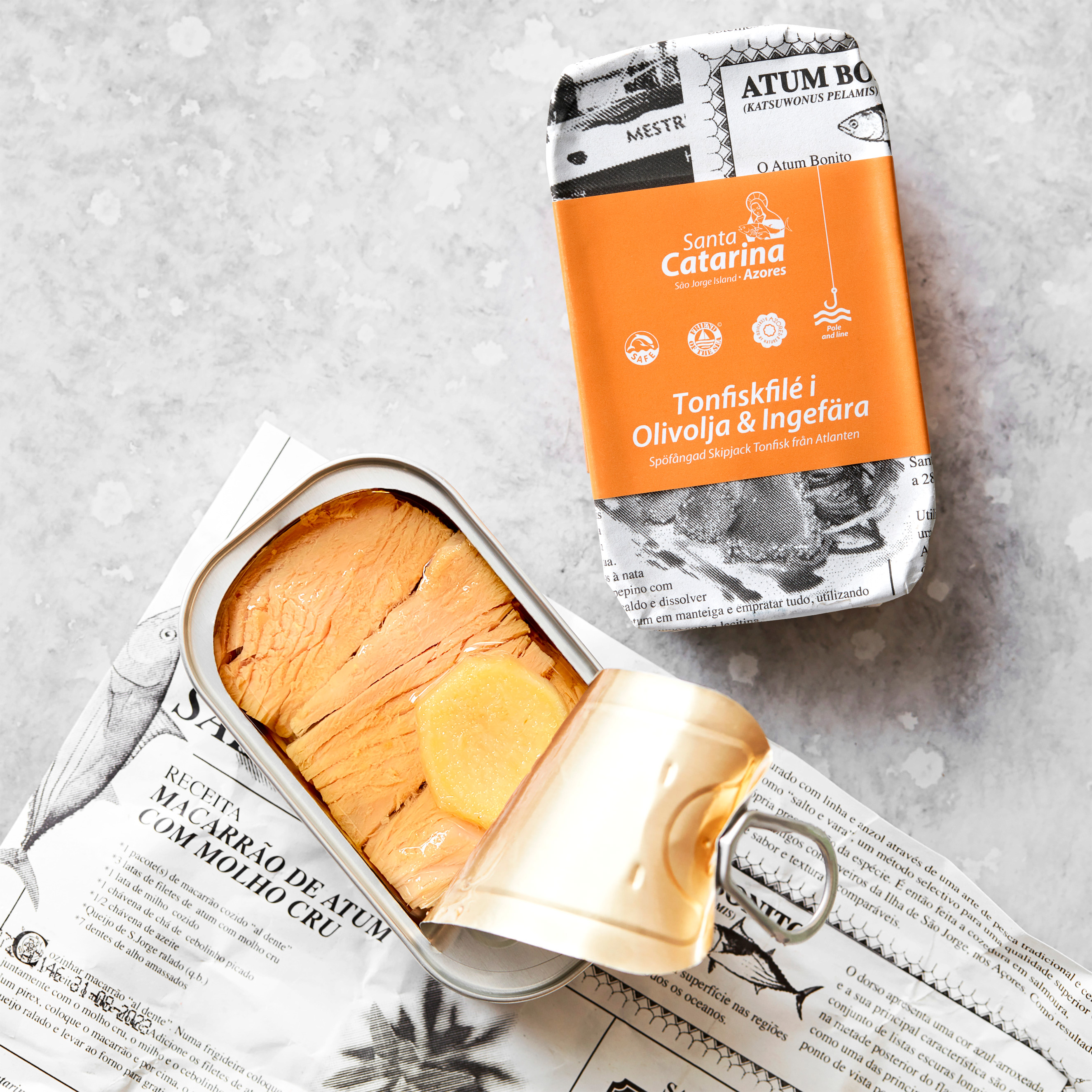 Tonfisk i olivolja med ingefära 120 g