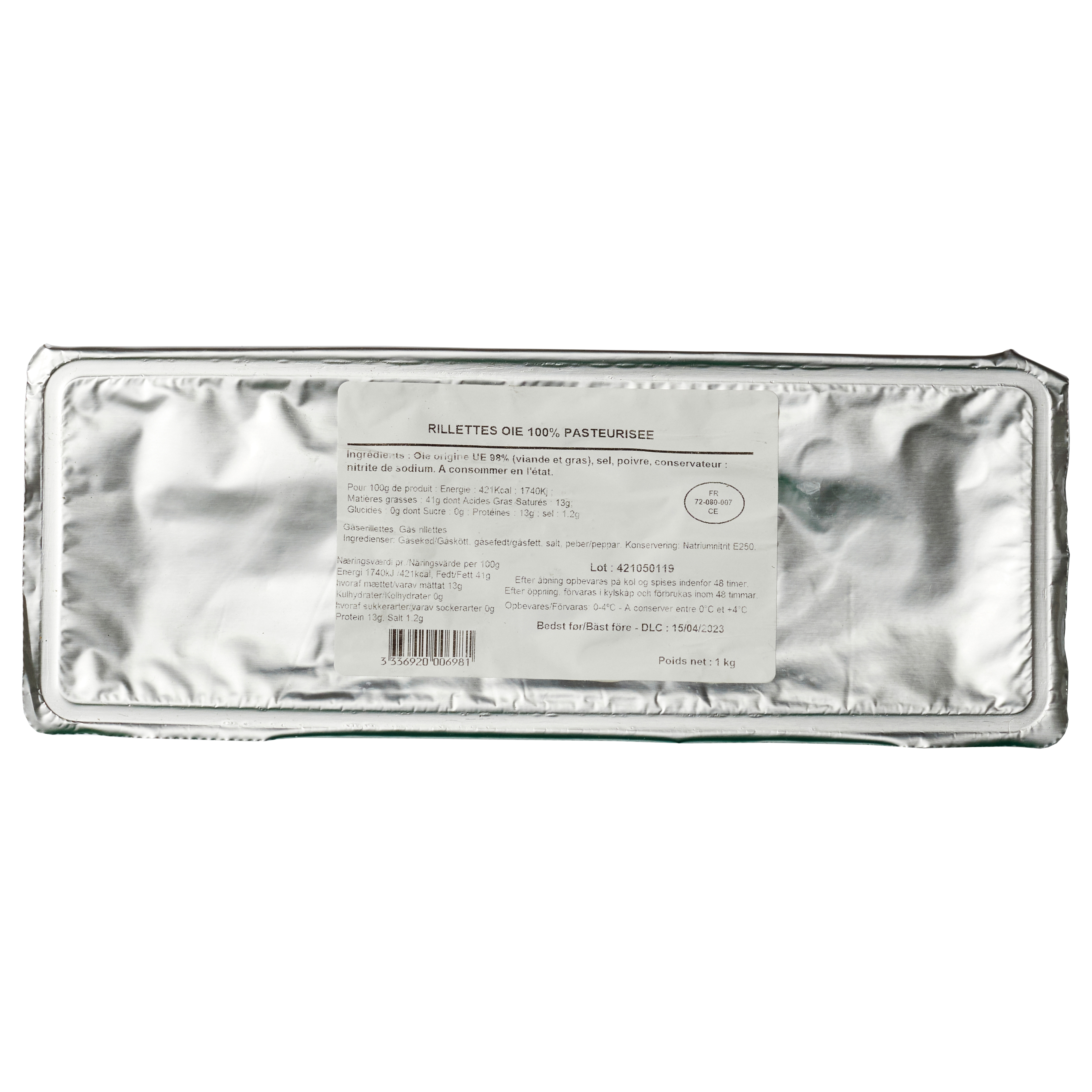 x Rillette 100% gås 1 kg