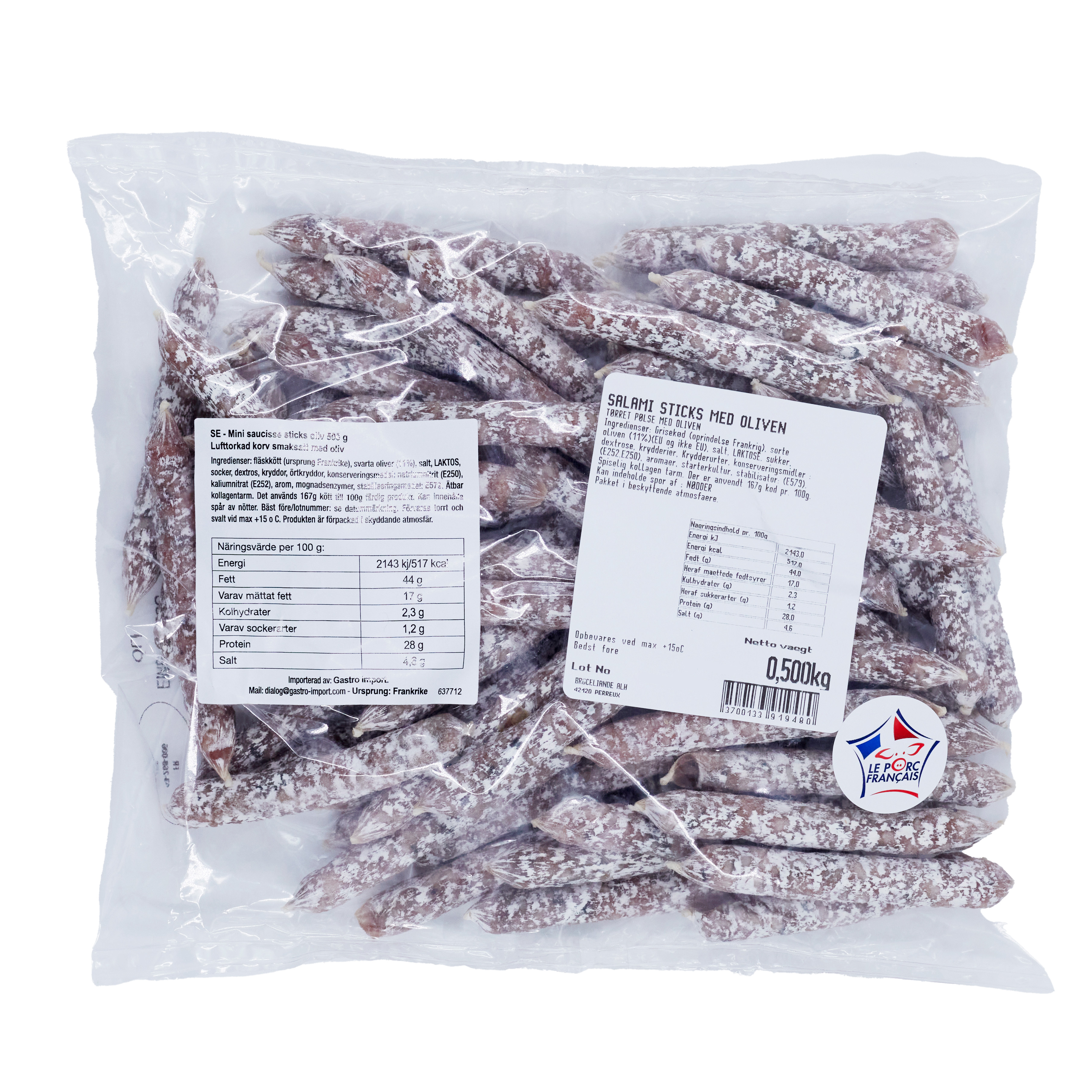 Mini saucisse sticks oliv 500 g