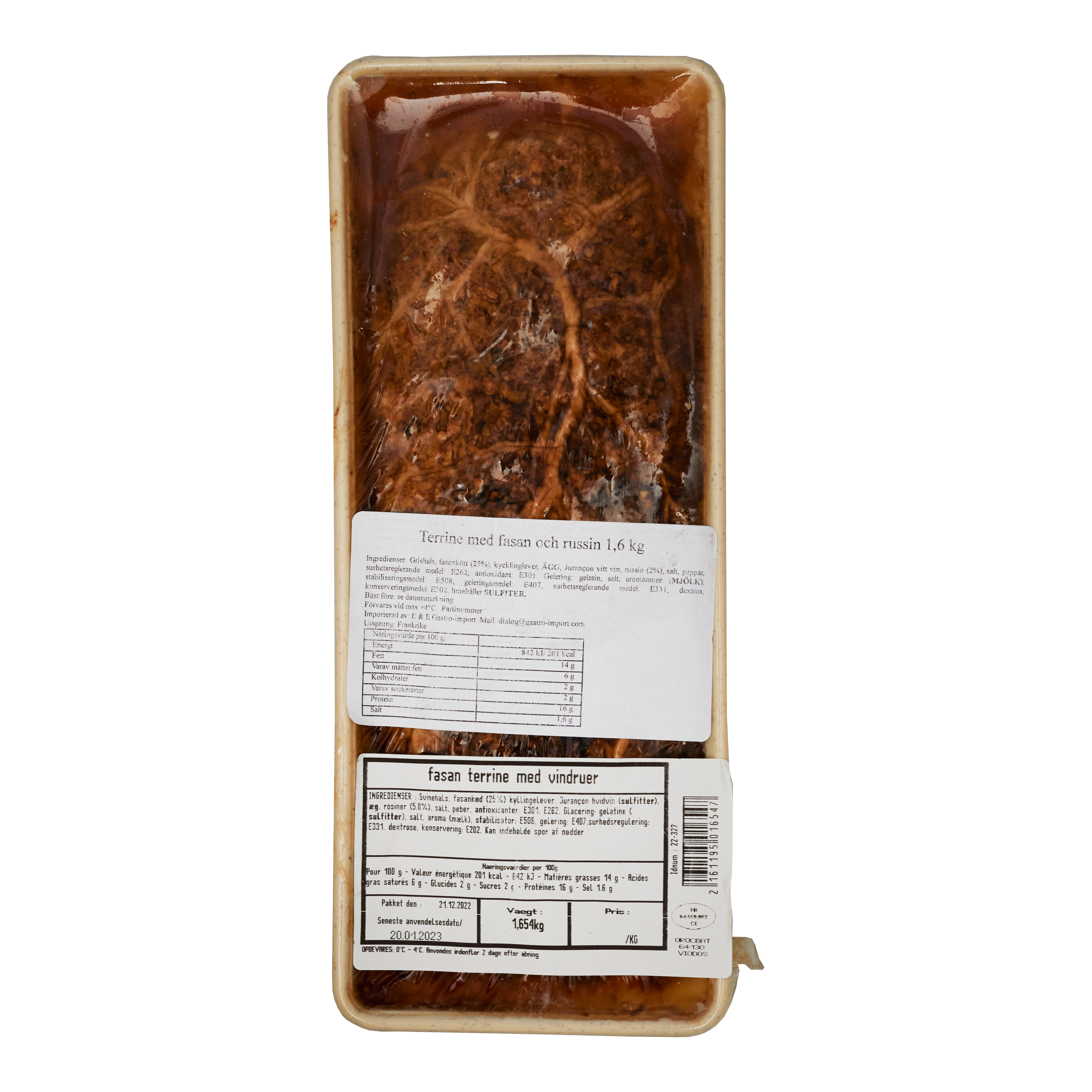 Terrine fasan med russin 1,8 kg