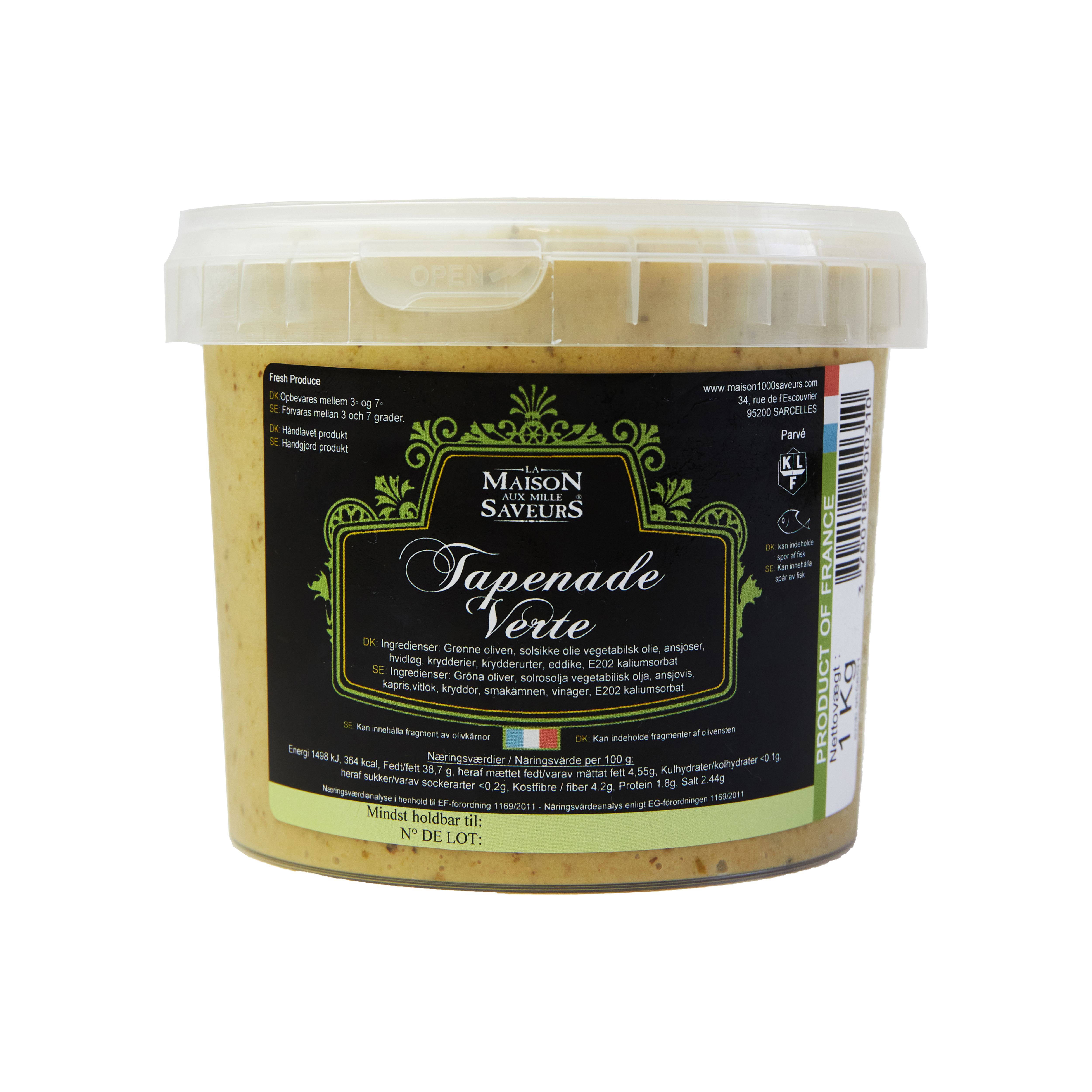 Tapenade gröna oliver 1 kg