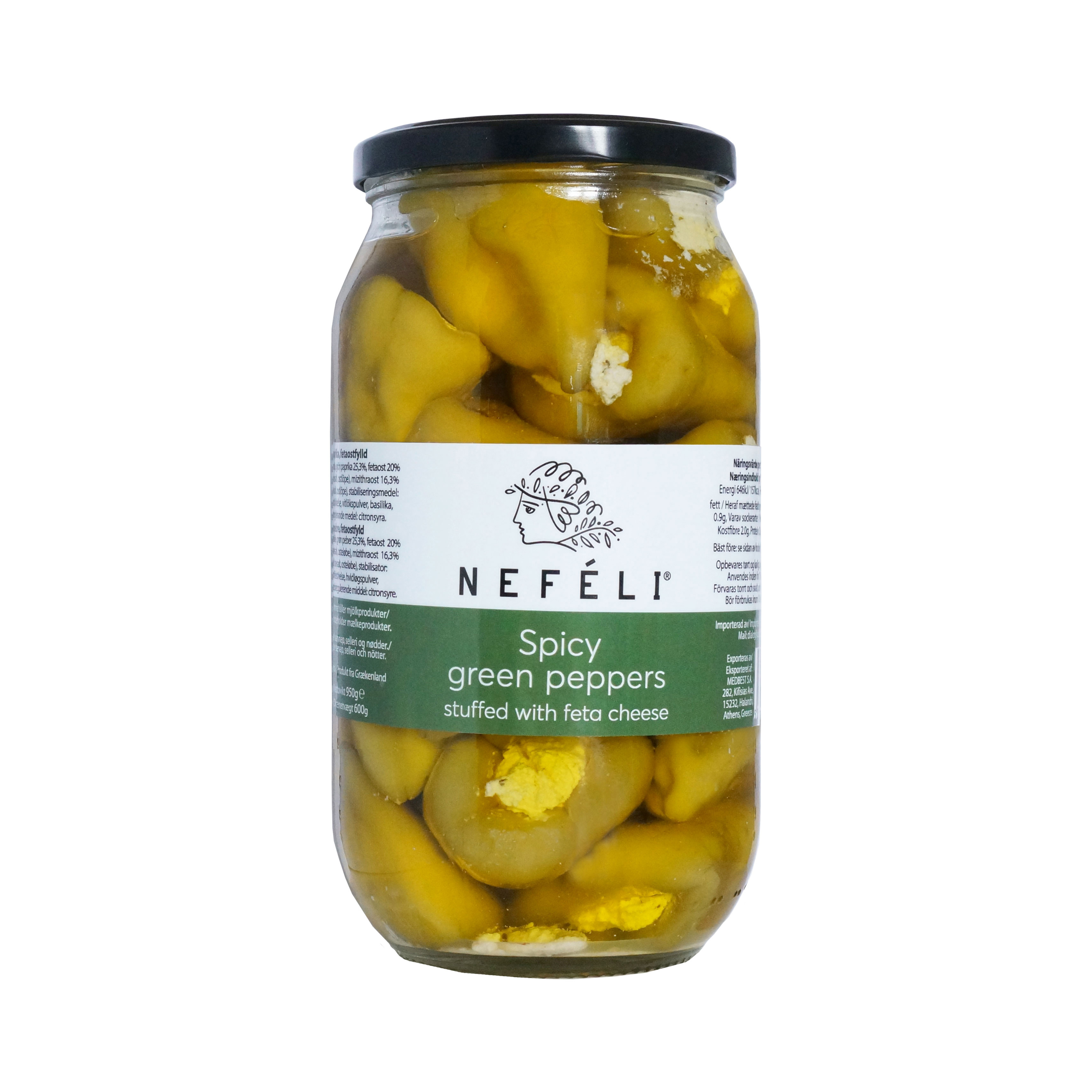 Grön paprika, fetaostfylld 950 g